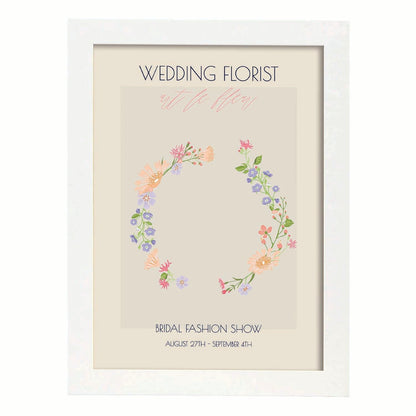 Lamina artistica decorativa con ilustración de Flores de boda 05-Artwork-Nacnic-A4-Marco Blanco-Nacnic Estudio SL