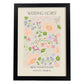Lamina artistica decorativa con ilustración de Flores de boda 06-Artwork-Nacnic-A4-Marco Negro-Nacnic Estudio SL