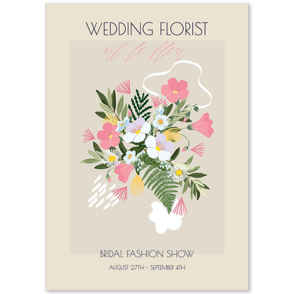 Lamina artistica decorativa con ilustración de Flores de boda 07-Artwork-Nacnic-A4-Sin marco-Nacnic Estudio SL