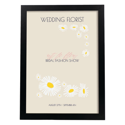 Lamina artistica decorativa con ilustración de Flores de boda 10-Artwork-Nacnic-A4-Marco Negro-Nacnic Estudio SL