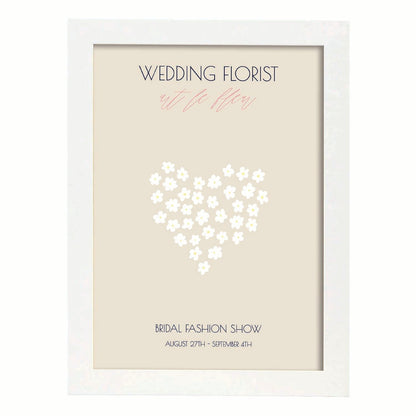 Lamina artistica decorativa con ilustración de Flores de boda 11-Artwork-Nacnic-A4-Marco Blanco-Nacnic Estudio SL