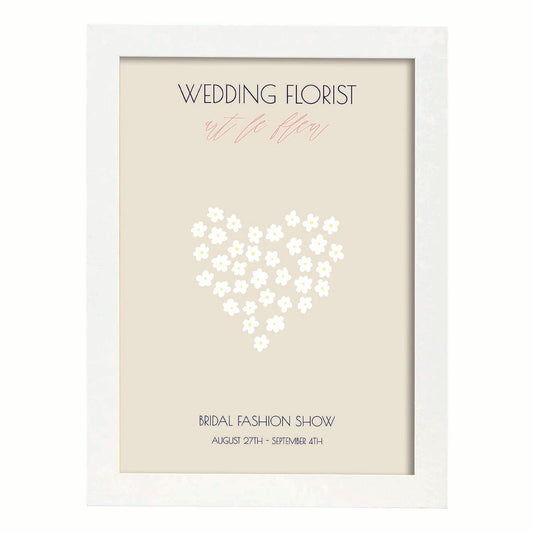 Lamina artistica decorativa con ilustración de Flores de boda 11-Artwork-Nacnic-A4-Marco Blanco-Nacnic Estudio SL