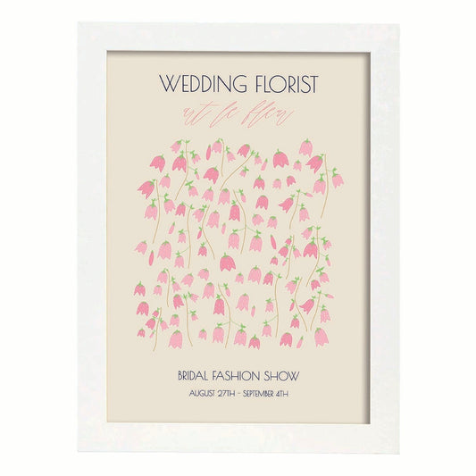 Lamina artistica decorativa con ilustración de Flores de boda 12-Artwork-Nacnic-A4-Marco Blanco-Nacnic Estudio SL
