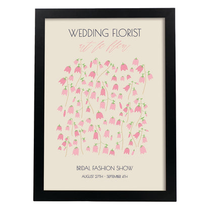 Lamina artistica decorativa con ilustración de Flores de boda 12-Artwork-Nacnic-A4-Marco Negro-Nacnic Estudio SL
