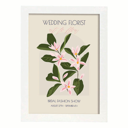Lamina artistica decorativa con ilustración de Flores de boda 16-Artwork-Nacnic-A4-Marco Blanco-Nacnic Estudio SL