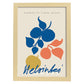 Lamina artistica decorativa con ilustración de Flores de Helsinkei-Artwork-Nacnic-A4-Marco Madera clara-Nacnic Estudio SL