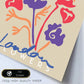 Lamina artistica decorativa con ilustración de Flores de Londres-Artwork-Nacnic-Nacnic Estudio SL