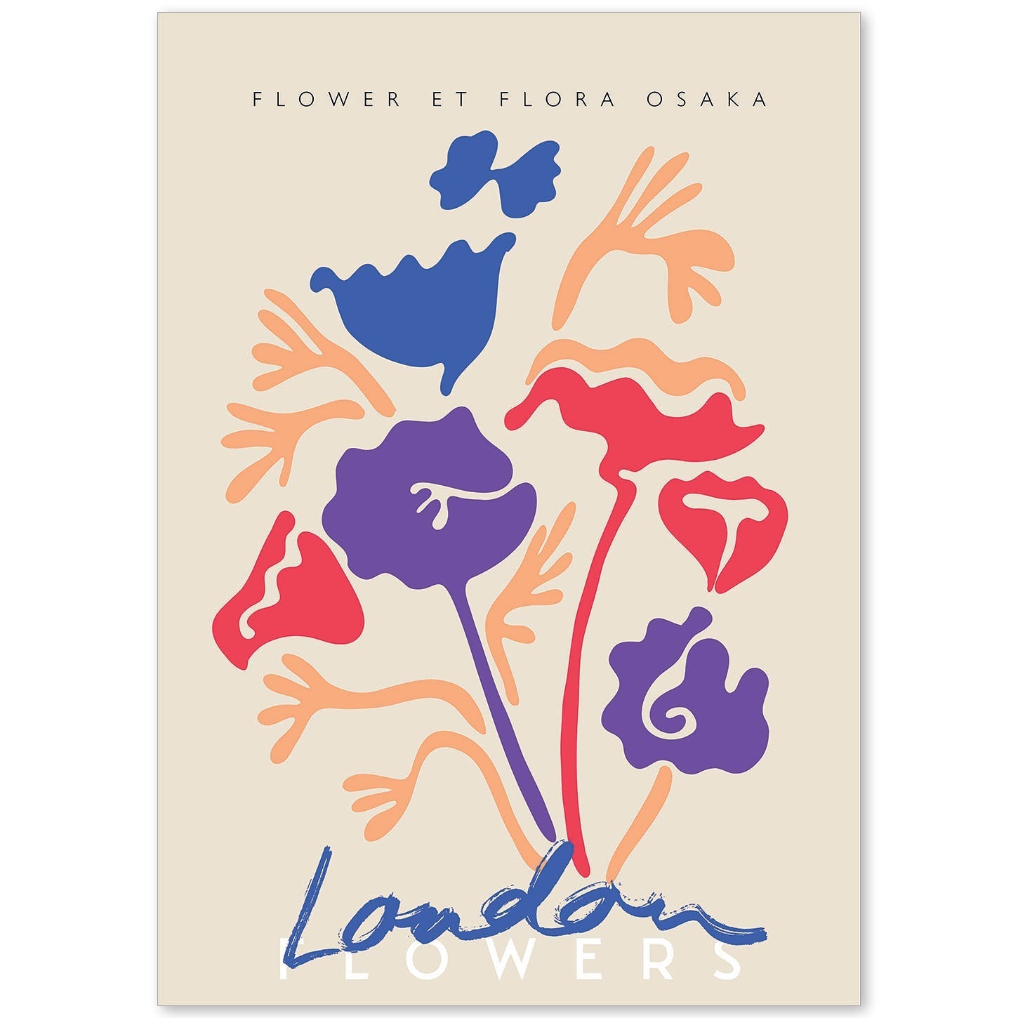 Lamina artistica decorativa con ilustración de Flores de Londres-Artwork-Nacnic-A4-Sin marco-Nacnic Estudio SL