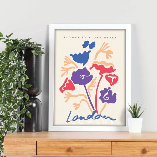 Lamina artistica decorativa con ilustración de Flores de Londres-Artwork-Nacnic-Nacnic Estudio SL