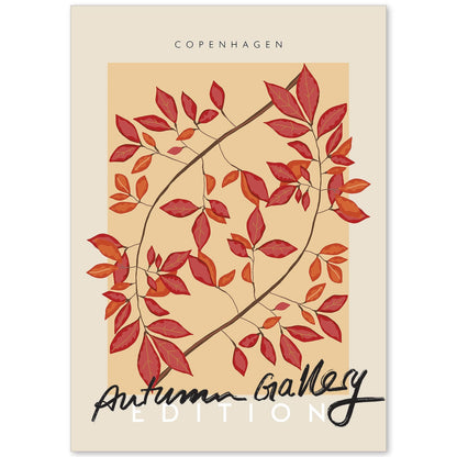 Lamina artistica decorativa con ilustración de Galería de otoño Copenhague-Artwork-Nacnic-A4-Sin marco-Nacnic Estudio SL