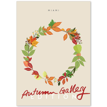 Lamina artistica decorativa con ilustración de Galería de otoño Miami-Artwork-Nacnic-A4-Sin marco-Nacnic Estudio SL