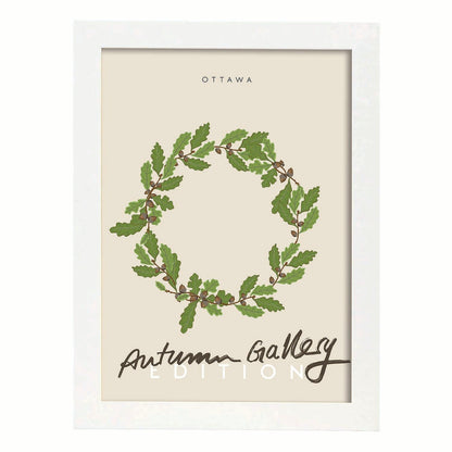 Lamina artistica decorativa con ilustración de Galería de otoño Ottawa-Artwork-Nacnic-A4-Marco Blanco-Nacnic Estudio SL