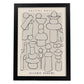 Lamina artistica decorativa con ilustración de Galerie Boheme cerámica-Artwork-Nacnic-A3-Marco Negro-Nacnic Estudio SL