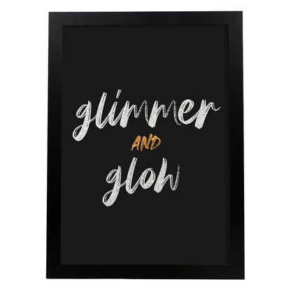 Lamina artistica decorativa con ilustración de glimmer glow estilo Mensaje inspiracional-Artwork-Nacnic-A4-Marco Negro-Nacnic Estudio SL