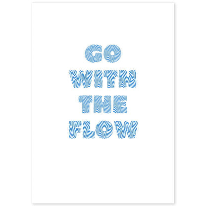 Lamina artistica decorativa con ilustración de go with the flow estilo Mensaje inspiracional-Artwork-Nacnic-A4-Sin marco-Nacnic Estudio SL