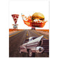 Lamina artistica decorativa con ilustración de Hamburguesa estilo Collage-Artwork-Nacnic-A4-Sin marco-Nacnic Estudio SL