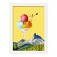 Lamina artistica decorativa con ilustración de Helado con frutas y nueces estilo Collage-Artwork-Nacnic-A3-Marco Blanco-Nacnic Estudio SL