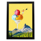 Lamina artistica decorativa con ilustración de Helado con frutas y nueces estilo Collage-Artwork-Nacnic-A3-Marco Negro-Nacnic Estudio SL
