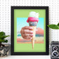 Lamina artistica decorativa con ilustración de Helado estilo Collage-Artwork-Nacnic-Nacnic Estudio SL