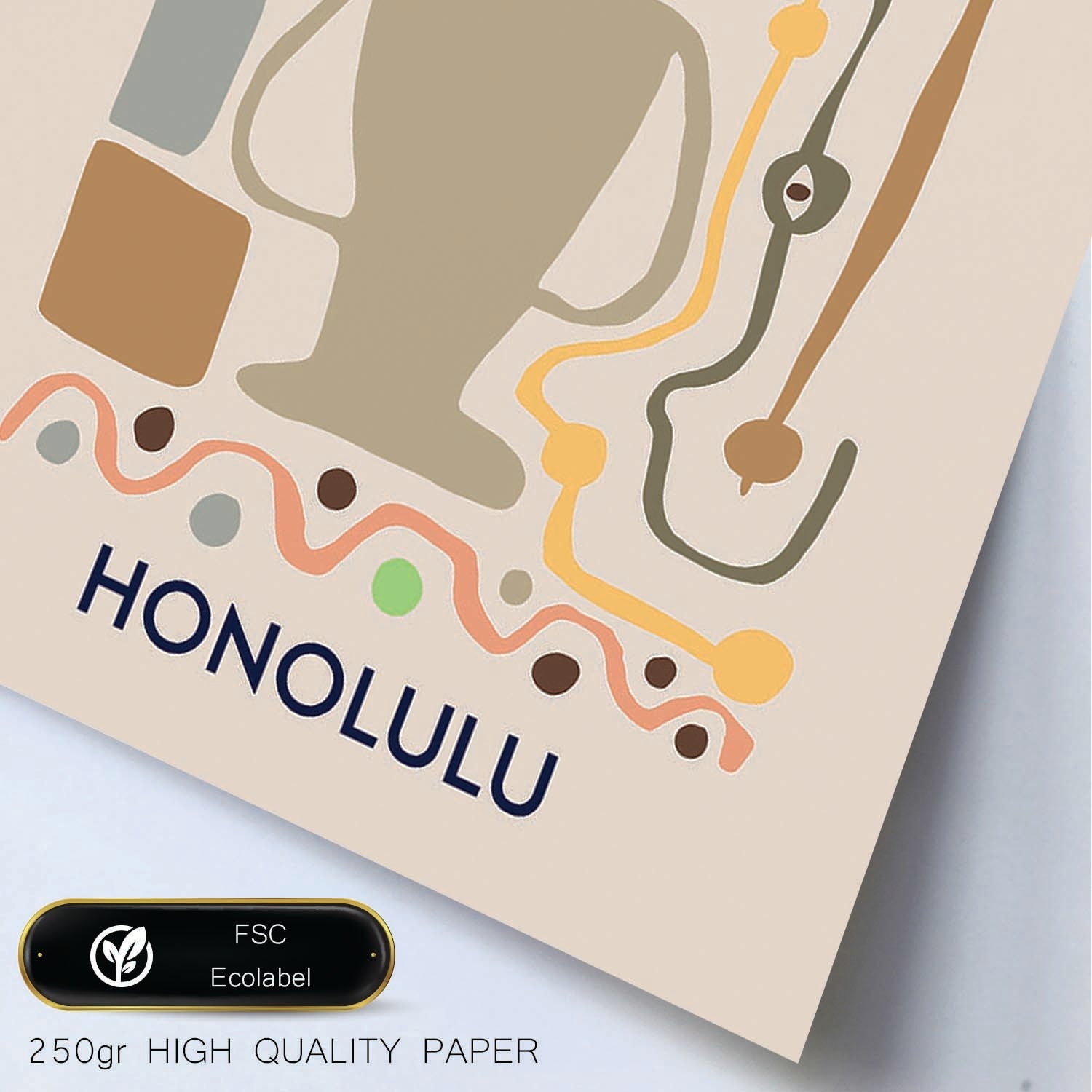 Lamina artistica decorativa con ilustración de Honolulu-Artwork-Nacnic-Nacnic Estudio SL