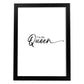 Lamina artistica decorativa con ilustración de im the queen estilo Mensaje inspiracional-Artwork-Nacnic-A3-Marco Negro-Nacnic Estudio SL