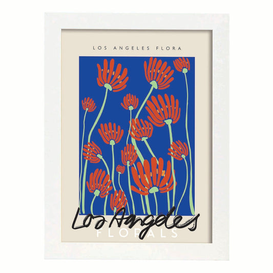Lamina artistica decorativa con ilustración de La flora de los angeles-Artwork-Nacnic-A4-Marco Blanco-Nacnic Estudio SL