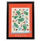 Lamina artistica decorativa con ilustración de Mercado de Navidad Perth estilo Abstracto-Artwork-Nacnic-A4-Marco Negro-Nacnic Estudio SL