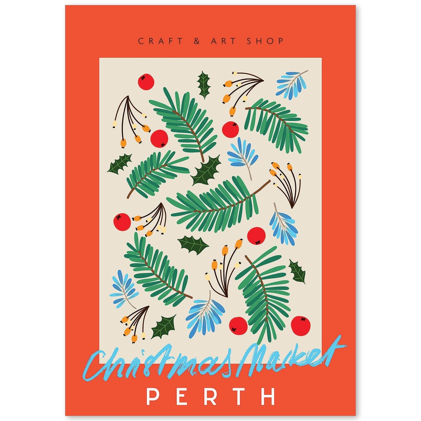 Lamina artistica decorativa con ilustración de Mercado de Navidad Perth estilo Abstracto-Artwork-Nacnic-A4-Sin marco-Nacnic Estudio SL