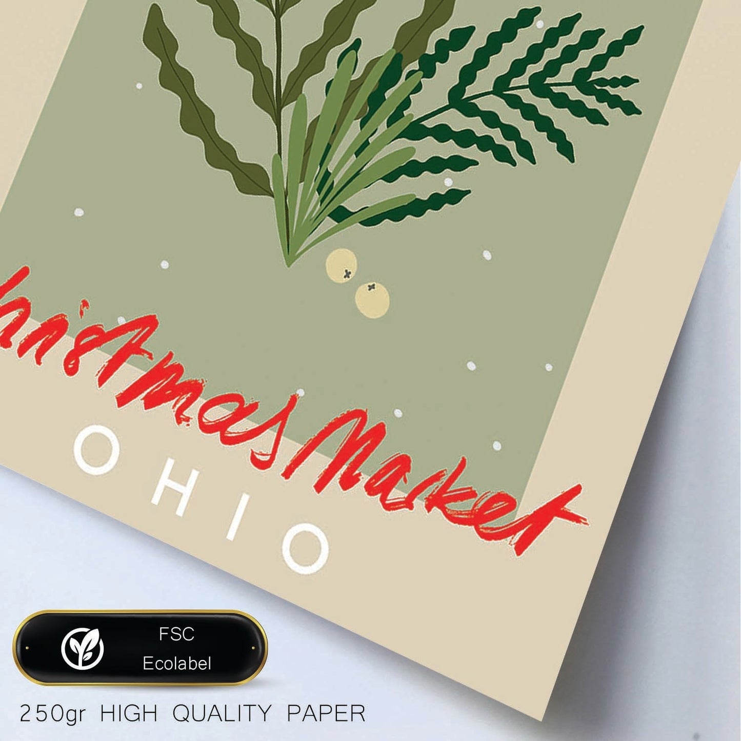 Lamina artistica decorativa con ilustración de Mercado navideño Ohio estilo Abstracto-Artwork-Nacnic-Nacnic Estudio SL