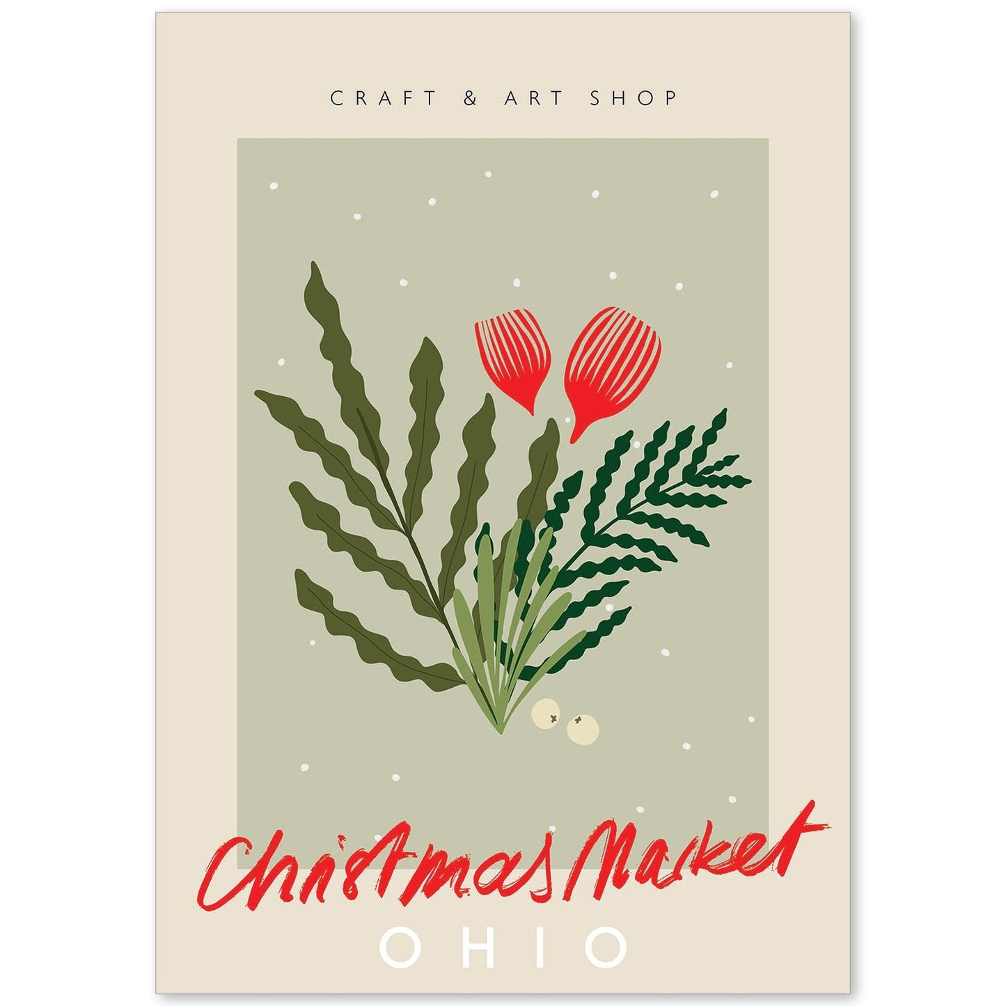 Lamina artistica decorativa con ilustración de Mercado navideño Ohio estilo Abstracto-Artwork-Nacnic-A4-Sin marco-Nacnic Estudio SL