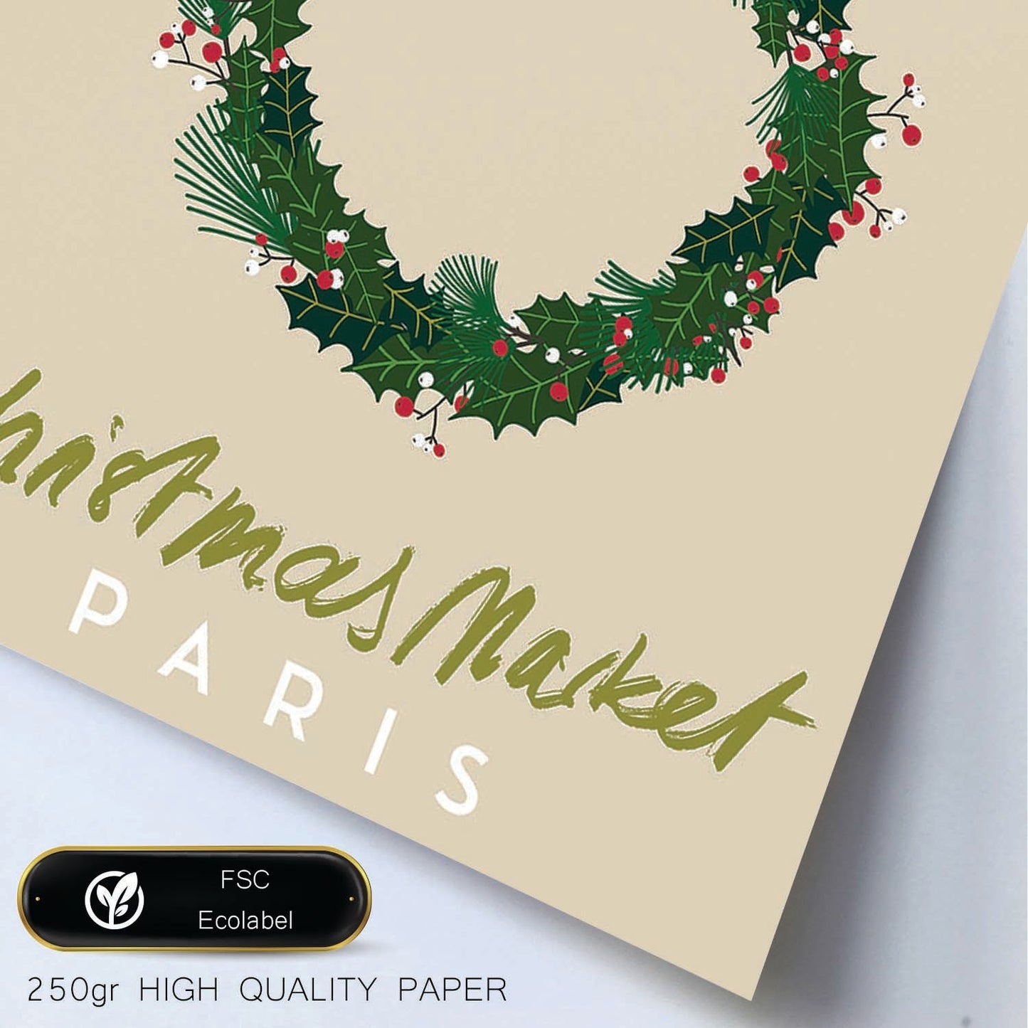 Lamina artistica decorativa con ilustración de Mercado navideño paris estilo Abstracto-Artwork-Nacnic-Nacnic Estudio SL