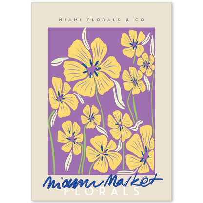 Lamina artistica decorativa con ilustración de Miami florals _ co-Artwork-Nacnic-A4-Sin marco-Nacnic Estudio SL