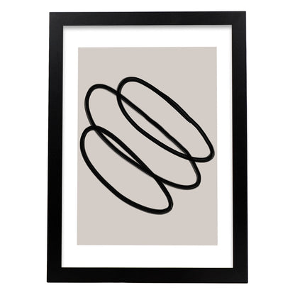 Lamina artistica decorativa con ilustración de Moderno Linea 01 estilo Abstracto-Artwork-Nacnic-A4-Marco Negro-Nacnic Estudio SL