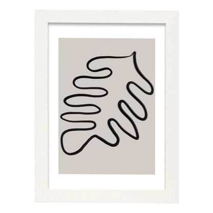 Lamina artistica decorativa con ilustración de Moderno Linea 03 estilo Abstracto-Artwork-Nacnic-A4-Marco Blanco-Nacnic Estudio SL