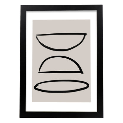 Lamina artistica decorativa con ilustración de Moderno Linea 20 estilo Abstracto-Artwork-Nacnic-A4-Marco Negro-Nacnic Estudio SL