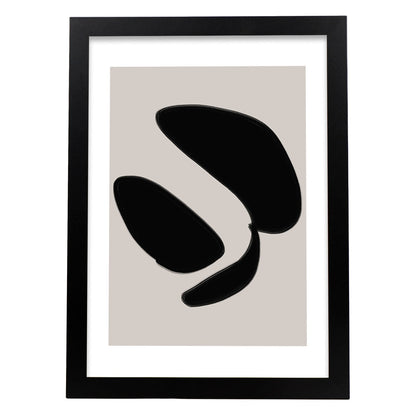 Lamina artistica decorativa con ilustración de Moderno Negro 01 estilo Abstracto-Artwork-Nacnic-A4-Marco Negro-Nacnic Estudio SL