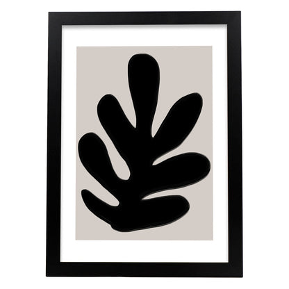 Lamina artistica decorativa con ilustración de Moderno Negro 03 estilo Abstracto-Artwork-Nacnic-A4-Marco Negro-Nacnic Estudio SL