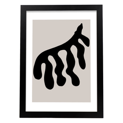 Lamina artistica decorativa con ilustración de Moderno Negro 04 estilo Abstracto-Artwork-Nacnic-A4-Marco Negro-Nacnic Estudio SL
