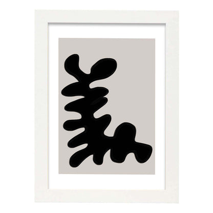 Lamina artistica decorativa con ilustración de Moderno Negro 06 estilo Abstracto-Artwork-Nacnic-A4-Marco Blanco-Nacnic Estudio SL