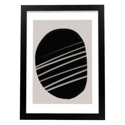 Lamina artistica decorativa con ilustración de Moderno Negro 09 estilo Abstracto-Artwork-Nacnic-A4-Marco Negro-Nacnic Estudio SL