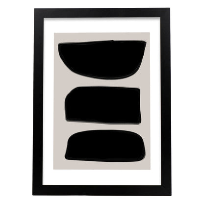 Lamina artistica decorativa con ilustración de Moderno Negro 10 estilo Abstracto-Artwork-Nacnic-A4-Marco Negro-Nacnic Estudio SL