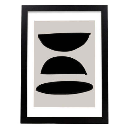 Lamina artistica decorativa con ilustración de Moderno Negro 11 estilo Abstracto-Artwork-Nacnic-A4-Marco Negro-Nacnic Estudio SL