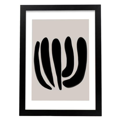 Lamina artistica decorativa con ilustración de Moderno Negro 12 estilo Abstracto-Artwork-Nacnic-A4-Marco Negro-Nacnic Estudio SL
