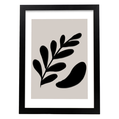 Lamina artistica decorativa con ilustración de Moderno Negro 14 estilo Abstracto-Artwork-Nacnic-A4-Marco Negro-Nacnic Estudio SL
