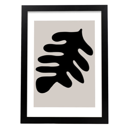 Lamina artistica decorativa con ilustración de Moderno Negro 18 estilo Abstracto-Artwork-Nacnic-A4-Marco Negro-Nacnic Estudio SL
