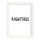 Lamina artistica decorativa con ilustración de nightfall estilo Mensaje inspiracional-Artwork-Nacnic-A3-Marco Blanco-Nacnic Estudio SL