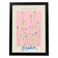 Lamina artistica decorativa con ilustración de Osaka Blossom-Artwork-Nacnic-A4-Marco Negro-Nacnic Estudio SL