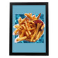 Lamina artistica decorativa con ilustración de Papas fritas estilo Collage-Artwork-Nacnic-A3-Marco Negro-Nacnic Estudio SL