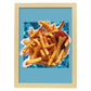 Lamina artistica decorativa con ilustración de Papas fritas estilo Collage-Artwork-Nacnic-A4-Marco Madera clara-Nacnic Estudio SL