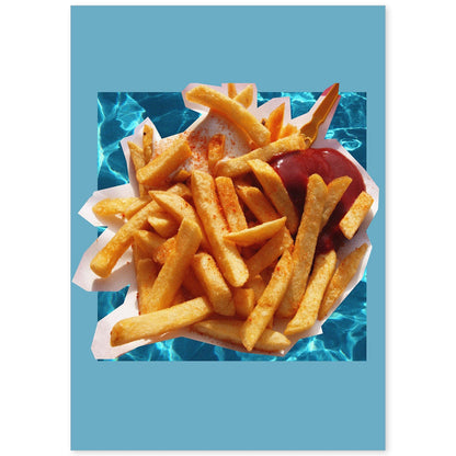 Lamina artistica decorativa con ilustración de Papas fritas estilo Collage-Artwork-Nacnic-A4-Sin marco-Nacnic Estudio SL